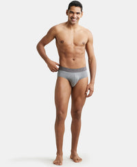 Bamboo Cotton Elastane Breathable Mesh Brief with StayDry Treatment - Mid Grey Melange-4