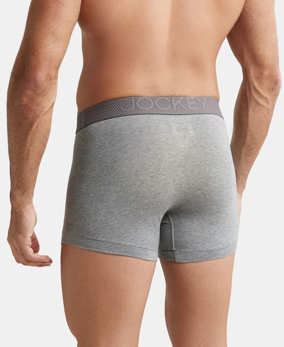 Bamboo Cotton Elastane Breathable Mesh Trunk with StayDry Treatment - Mid Grey Melange-3