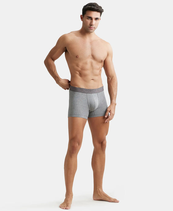 Bamboo Cotton Elastane Breathable Mesh Trunk with StayDry Treatment - Mid Grey Melange-4