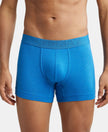 Bamboo Cotton Elastane Breathable Mesh Trunk with StayDry Treatment - Move Blue Melange-1