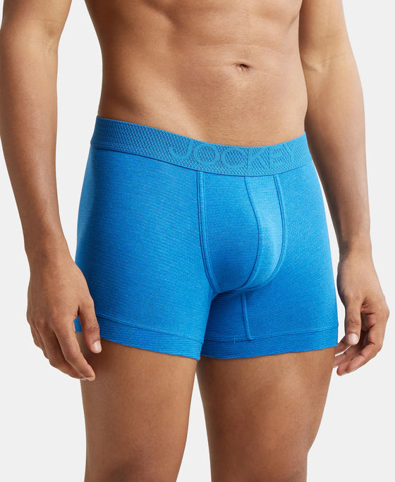 Bamboo Cotton Elastane Breathable Mesh Trunk with StayDry Treatment - Move Blue Melange-2