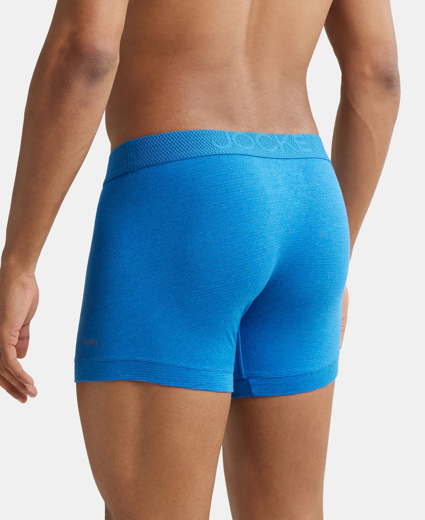 Bamboo Cotton Elastane Breathable Mesh Trunk with StayDry Treatment - Move Blue Melange-3