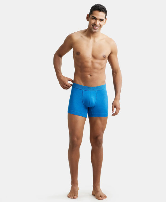 Bamboo Cotton Elastane Breathable Mesh Trunk with StayDry Treatment - Move Blue Melange-4
