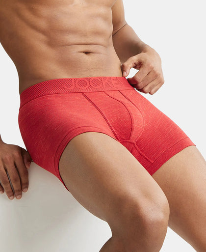 Bamboo Cotton Elastane Breathable Mesh Trunk with StayDry Treatment - Red Multi Melange-5