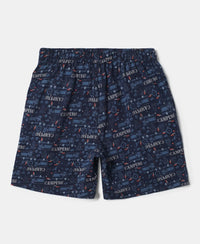 Super Combed Cotton Printed Boxer Shorts with Side Pockets - Assorted-13