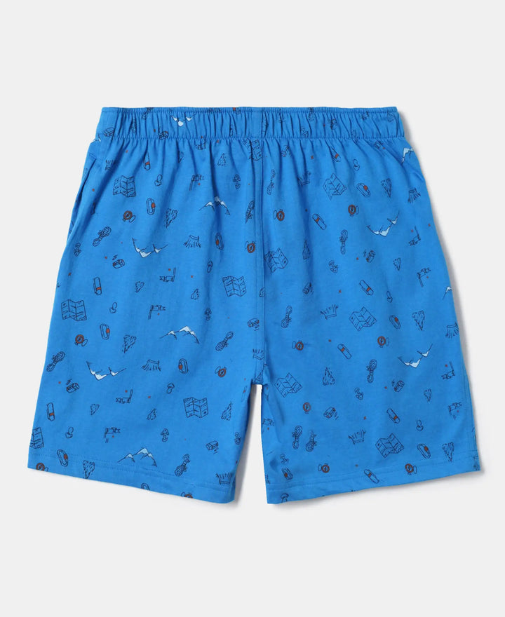 Super Combed Cotton Printed Boxer Shorts with Side Pockets - Assorted