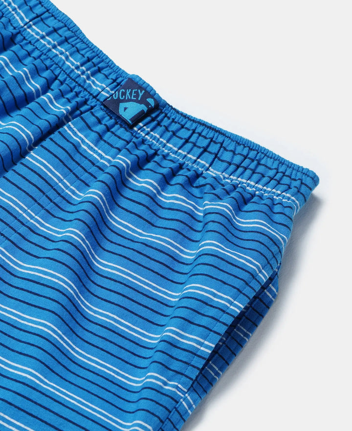 Super Combed Cotton Printed Boxer Shorts with Side Pockets - Assorted-4