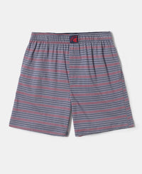 Super Combed Cotton Printed Boxer Shorts with Side Pockets - Assorted-6