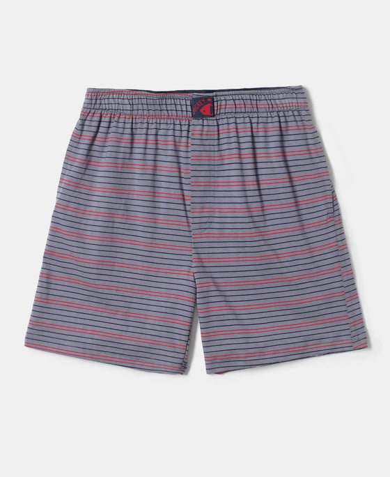 Super Combed Cotton Printed Boxer Shorts with Side Pockets - Assorted-6