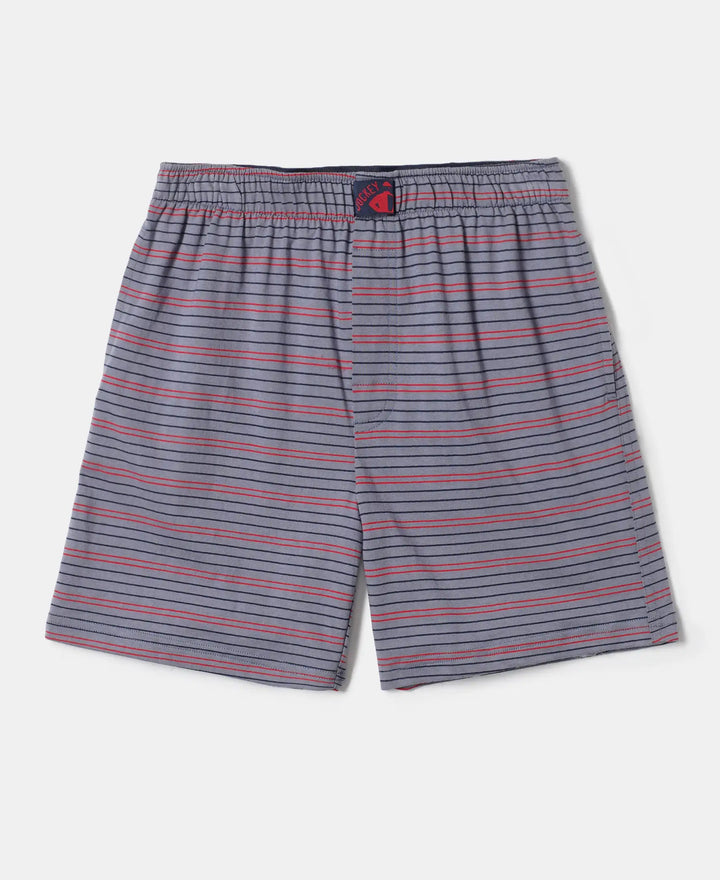 Super Combed Cotton Printed Boxer Shorts with Side Pockets - Assorted-6