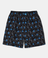 Super Combed Cotton Printed Boxer Shorts with Side Pockets - Assorted-8