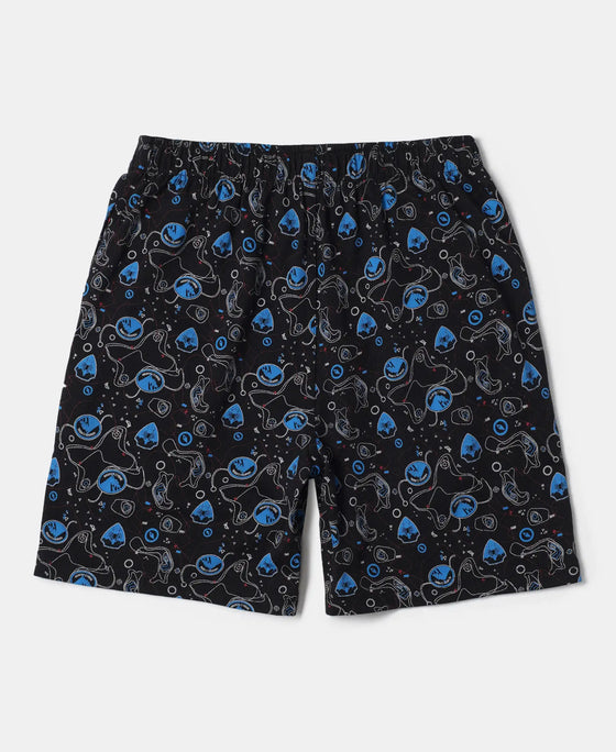 Super Combed Cotton Printed Boxer Shorts with Side Pockets - Assorted-9