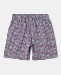 Super Combed Cotton Printed Boxer Shorts with Side Pockets - Assorted-13