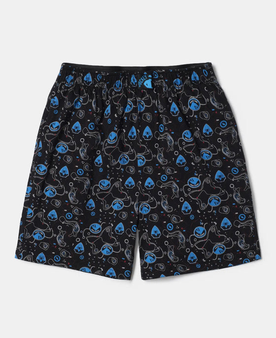 Super Combed Cotton Printed Boxer Shorts with Side Pockets - Assorted-4