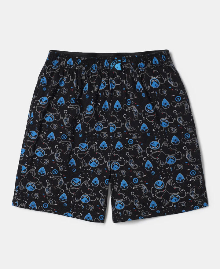 Super Combed Cotton Printed Boxer Shorts with Side Pockets - Assorted-4