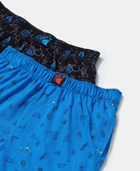 Super Combed Cotton Printed Boxer Shorts with Side Pockets - Assorted-10