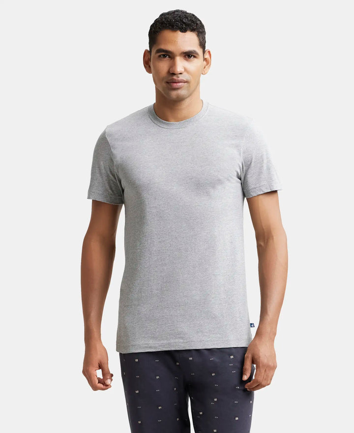 Super Combed Cotton Half Sleeved Inner T-Shirt - Grey Melange-1