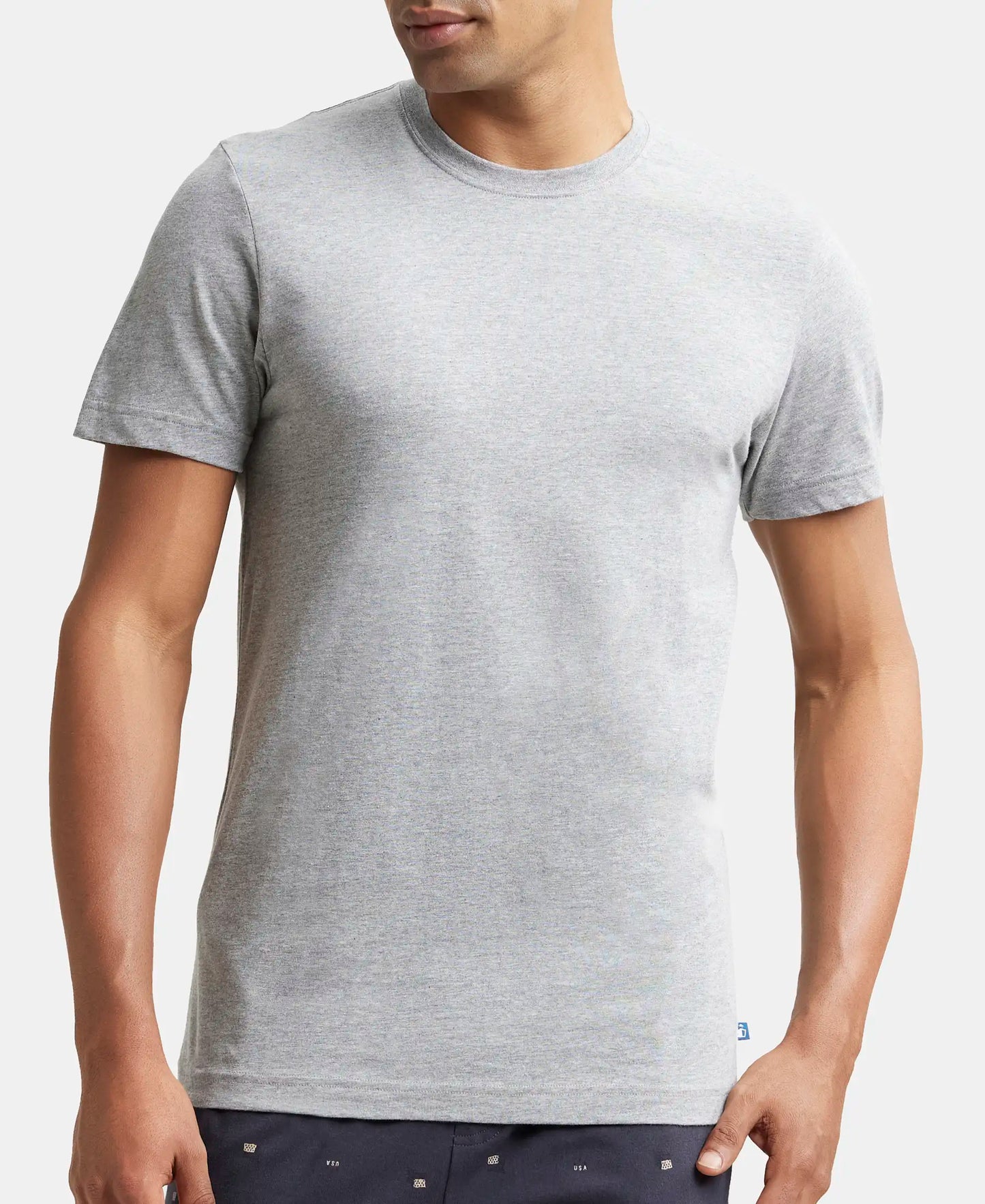 Super Combed Cotton Half Sleeved Inner T-Shirt - Grey Melange-6
