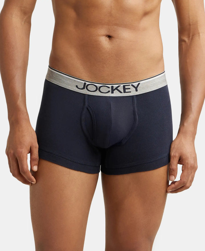Super Combed Cotton Rib Solid Trunk with Ultrasoft Waistband - Deep Navy-1