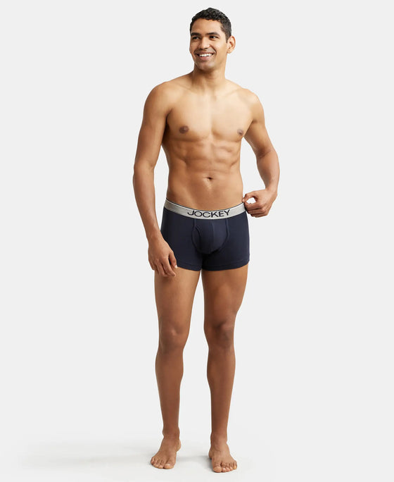 Super Combed Cotton Rib Solid Trunk with Ultrasoft Waistband - Deep Navy-4