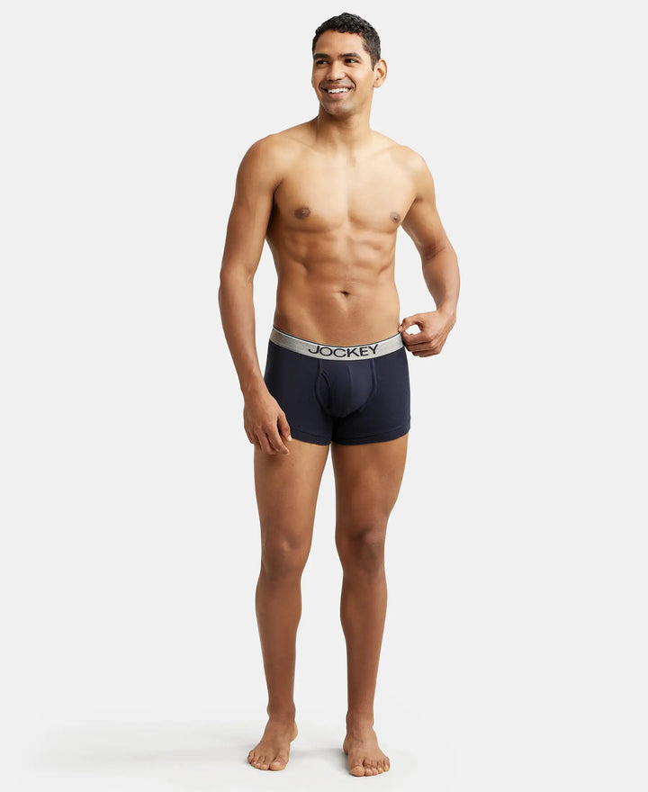 Super Combed Cotton Rib Solid Trunk with Ultrasoft Waistband - Deep Navy-4