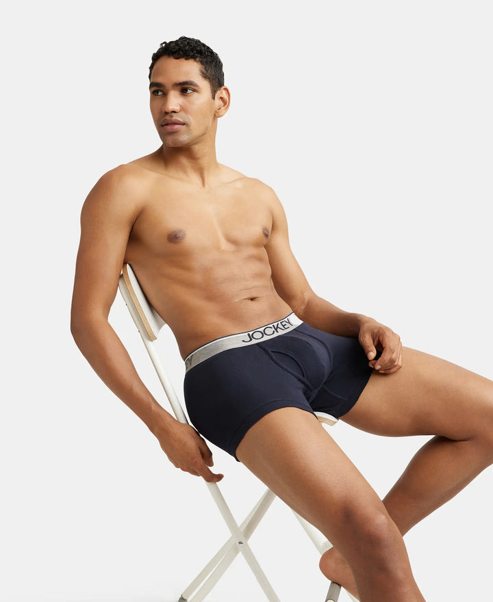 Super Combed Cotton Rib Solid Trunk with Ultrasoft Waistband - Deep Navy-6