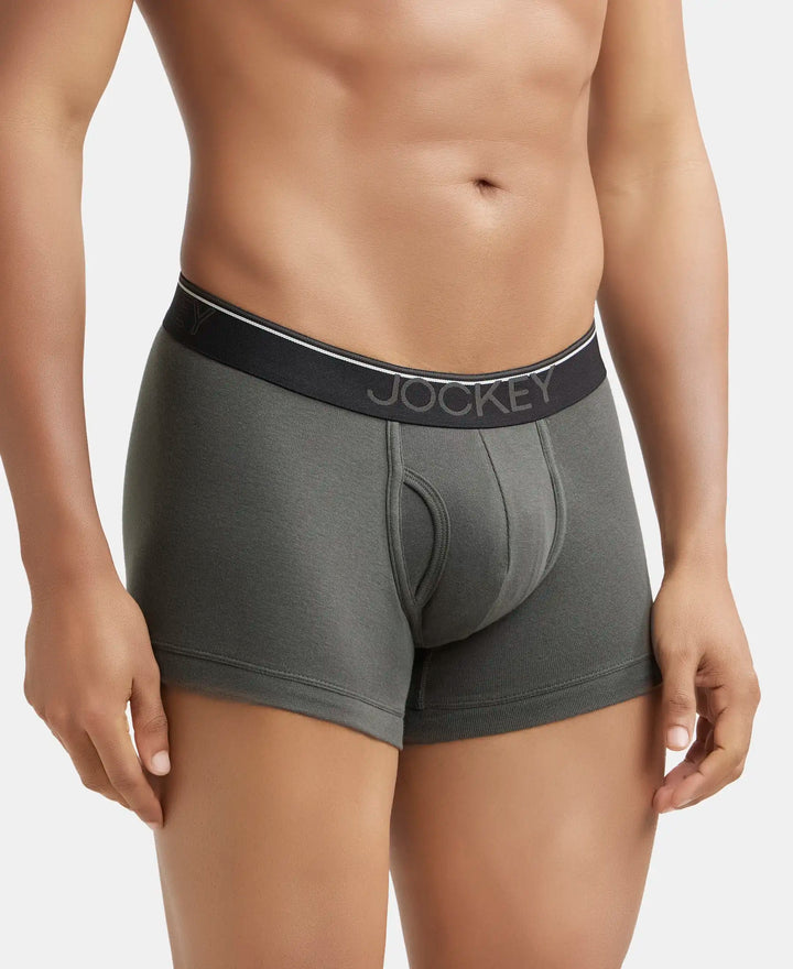 Super Combed Cotton Rib Solid Trunk with Ultrasoft Waistband - Deep Olive-2