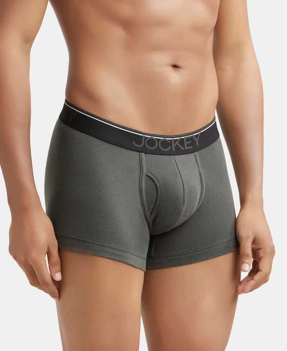 Super Combed Cotton Rib Solid Trunk with Ultrasoft Waistband - Deep Olive-2