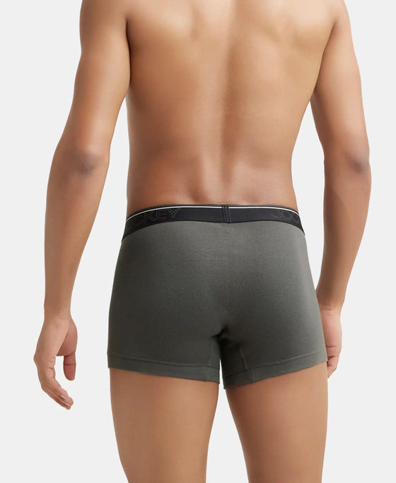 Super Combed Cotton Rib Solid Trunk with Ultrasoft Waistband - Deep Olive-3