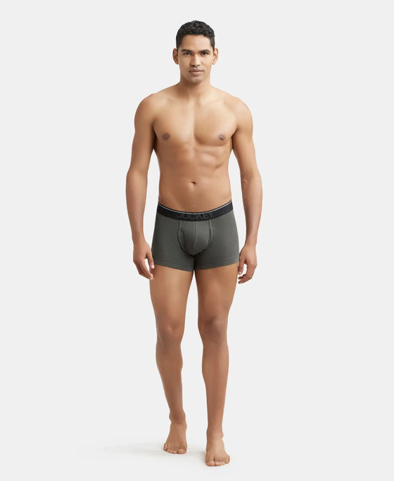 Super Combed Cotton Rib Solid Trunk with Ultrasoft Waistband - Deep Olive-4