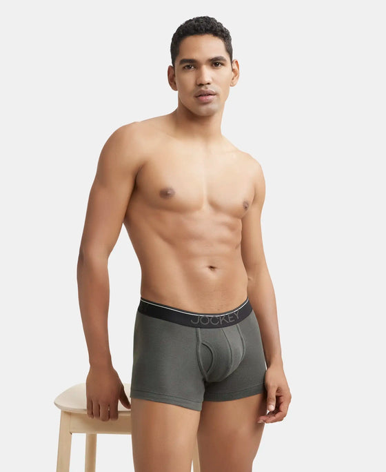 Super Combed Cotton Rib Solid Trunk with Ultrasoft Waistband - Deep Olive-5