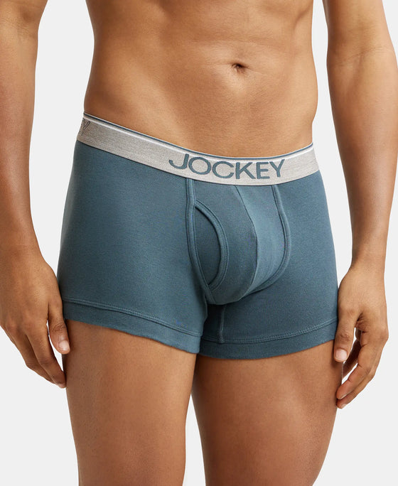 Super Combed Cotton Rib Solid Trunk with Ultrasoft Waistband - Deep Slate-2