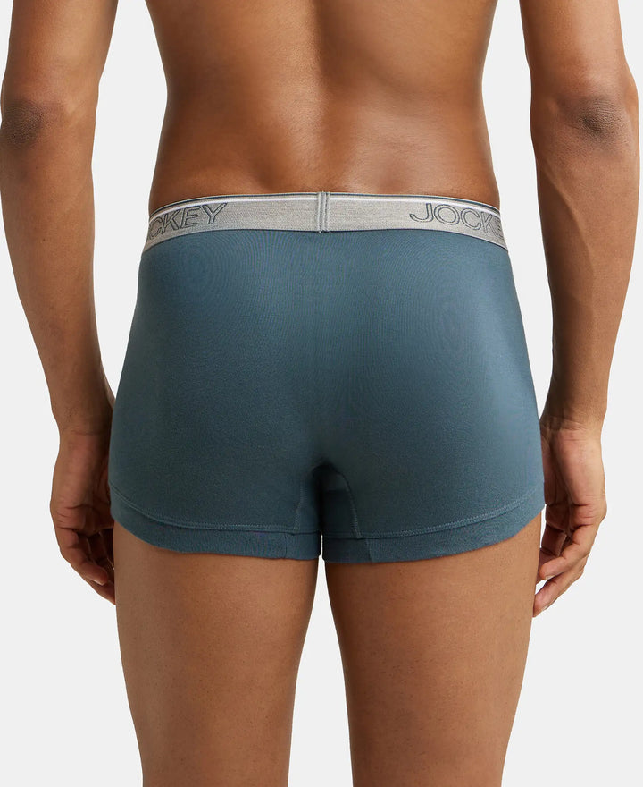 Super Combed Cotton Rib Solid Trunk with Ultrasoft Waistband - Deep Slate-3