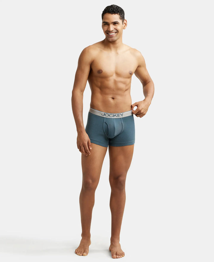 Super Combed Cotton Rib Solid Trunk with Ultrasoft Waistband - Deep Slate-4
