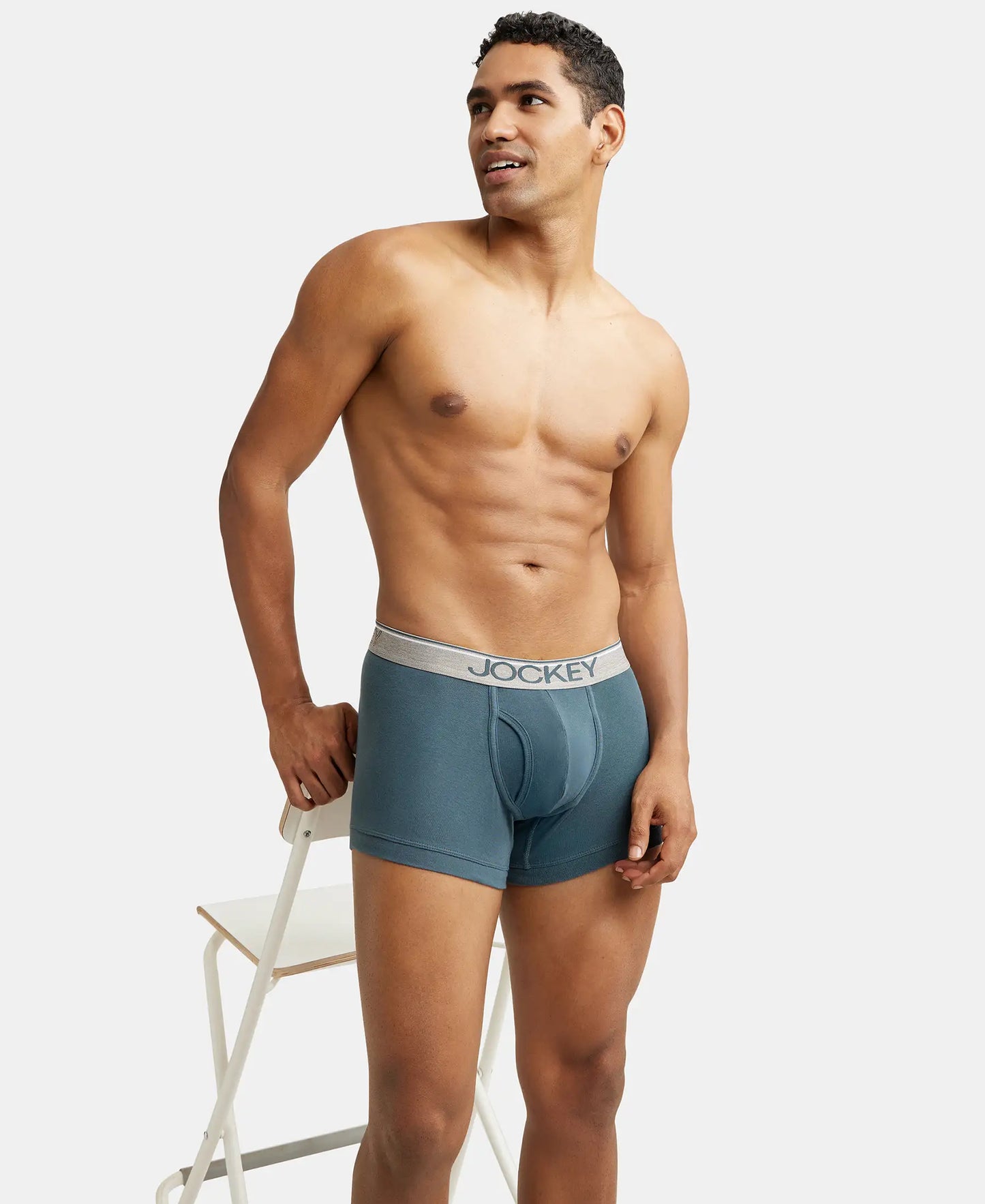 Super Combed Cotton Rib Solid Trunk with Ultrasoft Waistband - Deep Slate-6