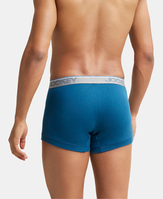 Super Combed Cotton Rib Solid Trunk with Ultrasoft Waistband - Seaport Teal-3
