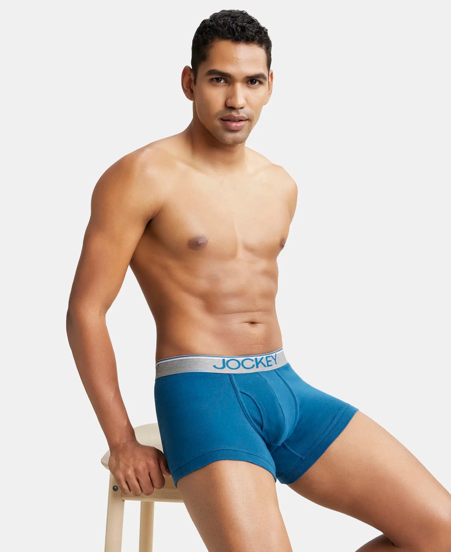 Super Combed Cotton Rib Solid Trunk with Ultrasoft Waistband - Seaport Teal-5