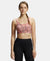 Wirefree Padded Microfiber Elastane Full Coverage Sports Bra with Optional Racer Back Styling - Peach Blossom Assorted Prints-1