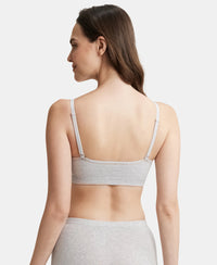 Wirefree Non Padded Super Combed Cotton Elastane Full Coverage Uniform Bra with Detachable Straps - Steel Grey Melange-3