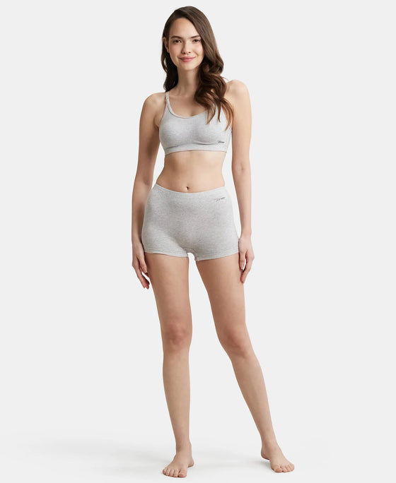 Wirefree Non Padded Super Combed Cotton Elastane Full Coverage Uniform Bra with Detachable Straps - Steel Grey Melange-4