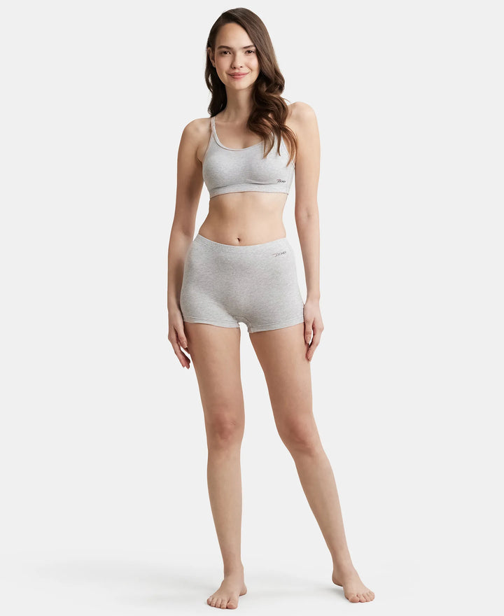 Wirefree Non Padded Super Combed Cotton Elastane Full Coverage Uniform Bra with Detachable Straps - Steel Grey Melange-4