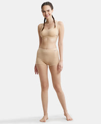 Wirefree Padded Super Combed Cotton Elastane Full Coverage Slip-On Uniform Bra with Concealed Underband - Skin-4