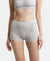 High Coverage Super Combed Cotton Elastane Stretch Solid Mid Waist Shorties with Ultrasoft Waistband - Steel Grey Melange-1