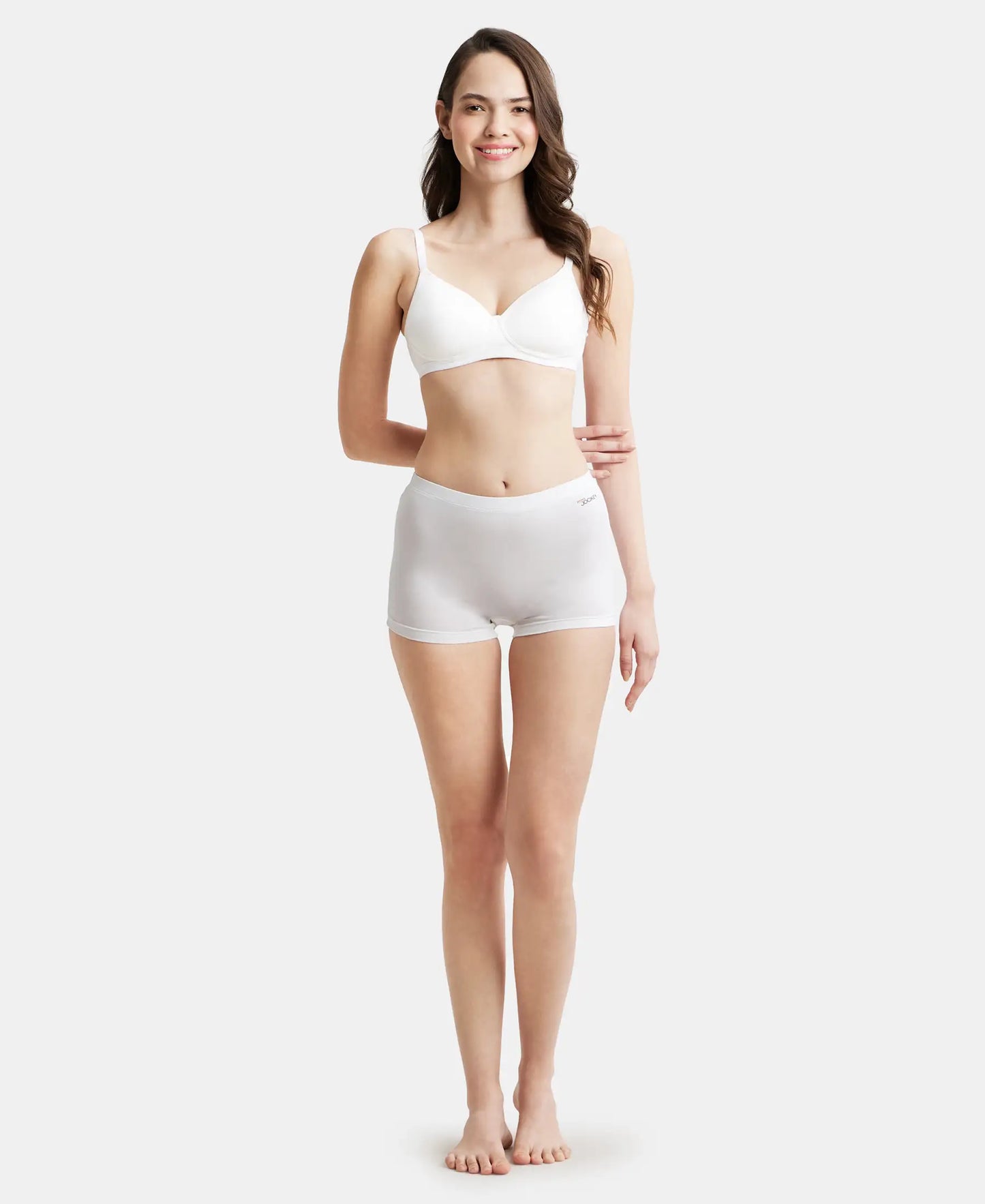 Wirefree Padded Super Combed Cotton Elastane Full Coverage Slip-On Beginners Bra - White-4