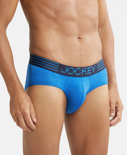 Microfiber Mesh Elastane Performance Brief with StayDry Technology - Move Blue-2