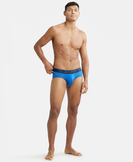 Microfiber Mesh Elastane Performance Brief with StayDry Technology - Move Blue-4