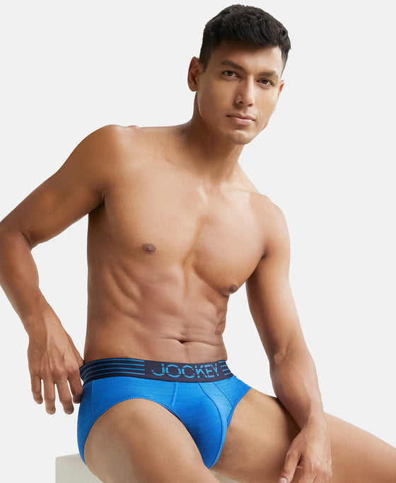 Microfiber Mesh Elastane Performance Brief with StayDry Technology - Move Blue-5