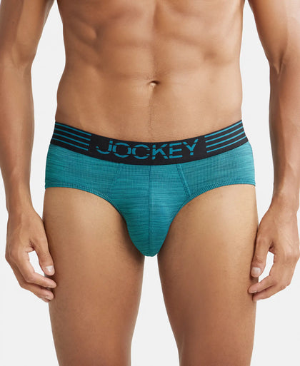 Microfiber Mesh Elastane Performance Brief with StayDry Technology - Ocean Depth-1