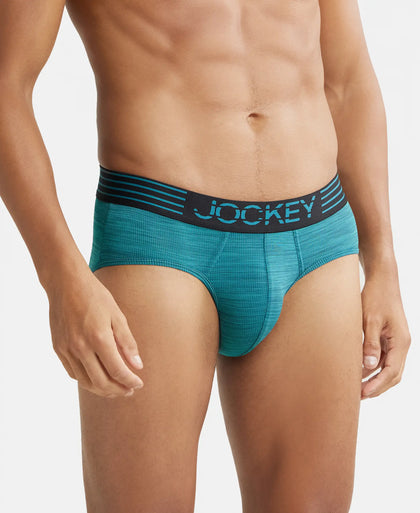 Microfiber Mesh Elastane Performance Brief with StayDry Technology - Ocean Depth-2