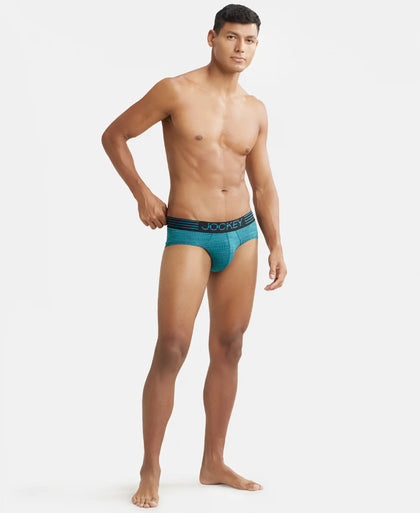 Microfiber Mesh Elastane Performance Brief with StayDry Technology - Ocean Depth-4